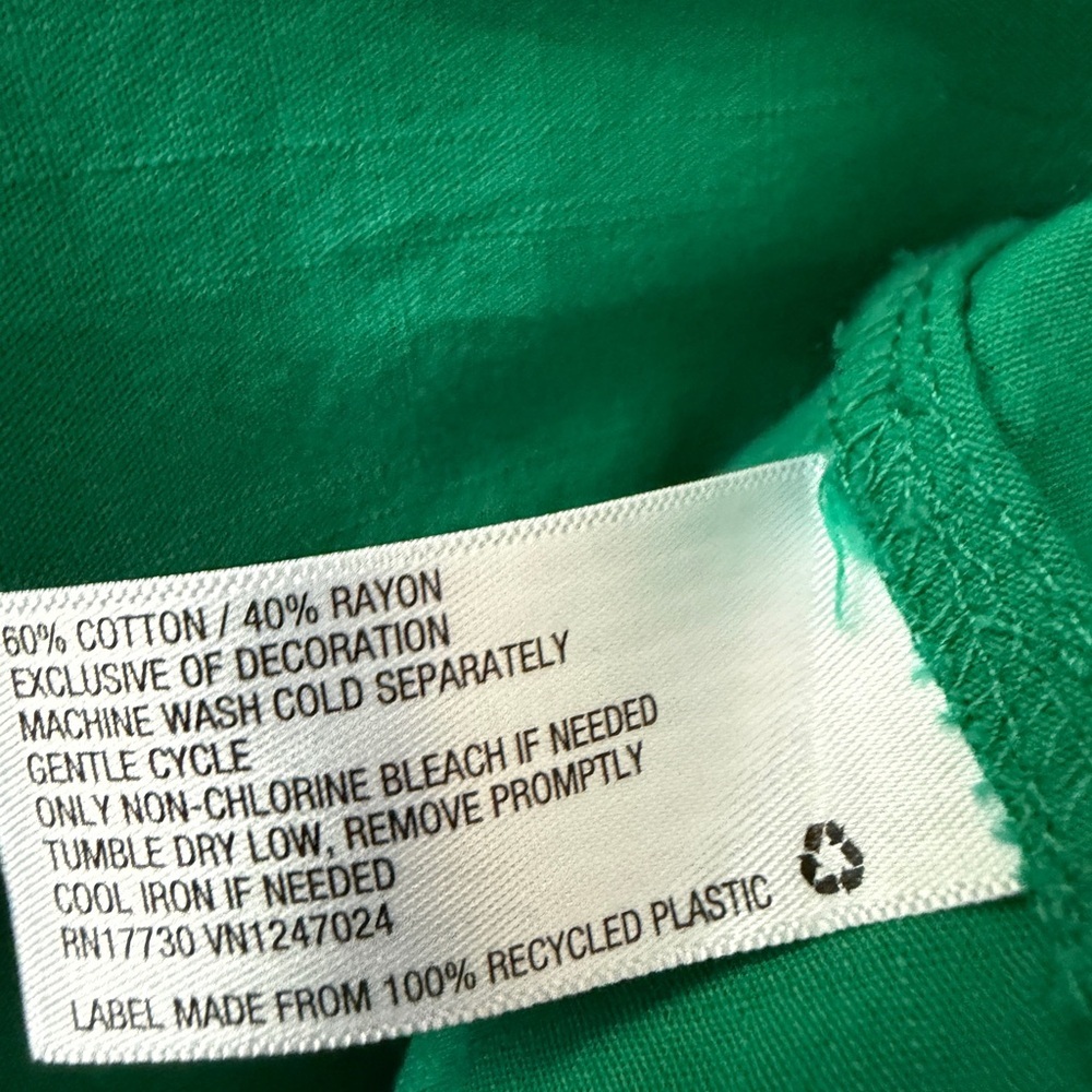 Knox Rose Emerald Green Puff-Sleeve Dress Size Large office Beach Vacation - Picture 4 of 6